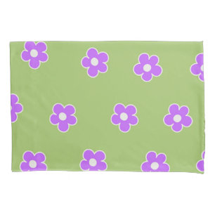 Padrão de Flor Y2K Retro Roxo Verde