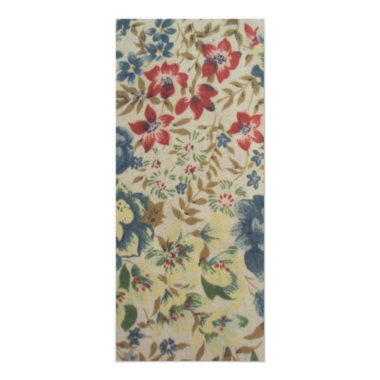 padrão de flores convite 10.16" x 23.49cm