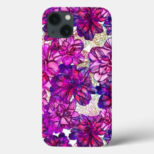 Padrão De Flores De Abstrato Rosa E Roxo