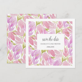 Padrão de Flores de Aquarela Rosa Fúcsia Roxo