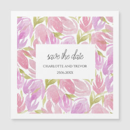 Padrão de Flores de Aquarela Rosa Fúcsia Roxo