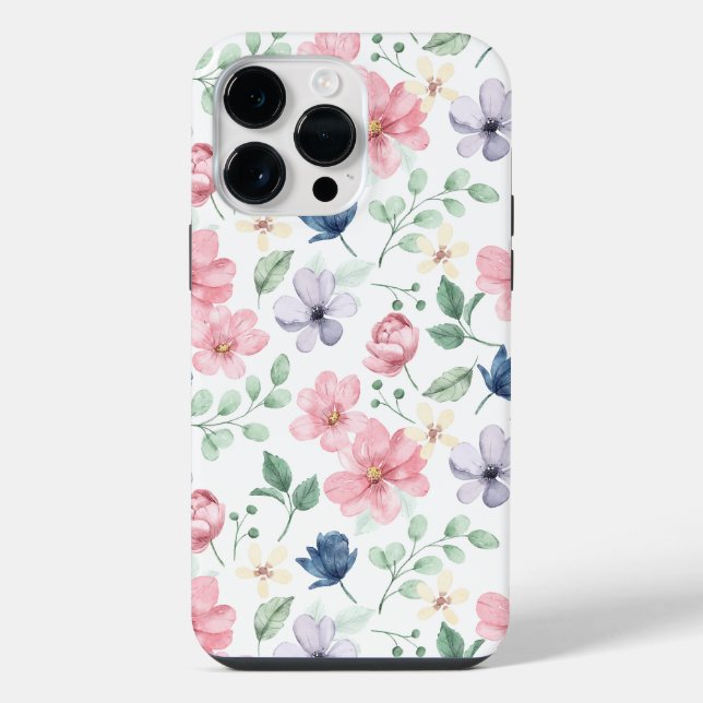 Padrão de Flores e Folhas de primavera (Verso)