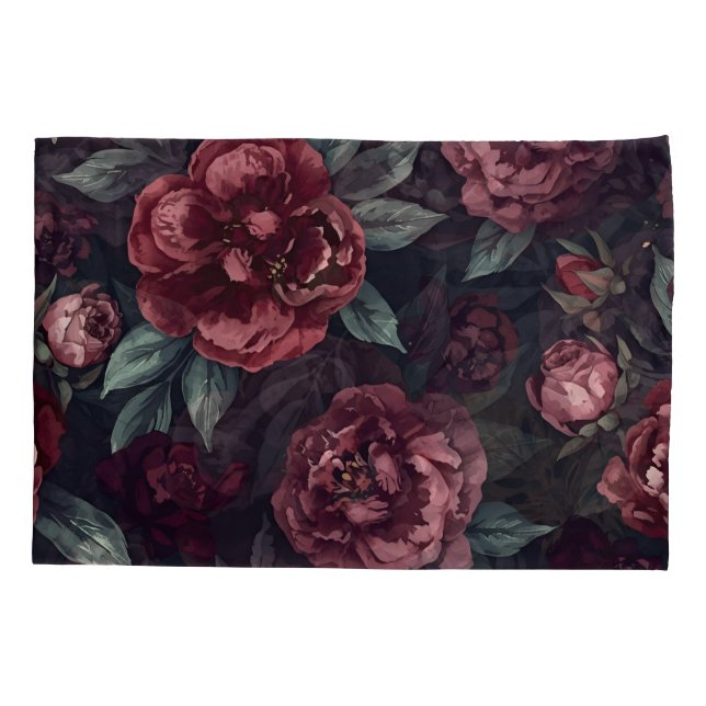 Padrão de Flores Mal-humoradas Aquarela Vermelho E (Verso)