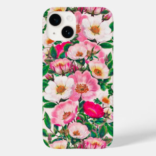 Padrão de Flores Selvagens de Rosa cor-de-rosa e b