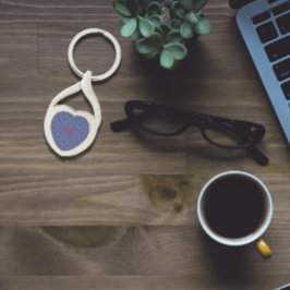 Padrão de flores selvagens nome azul Chaveiro de m