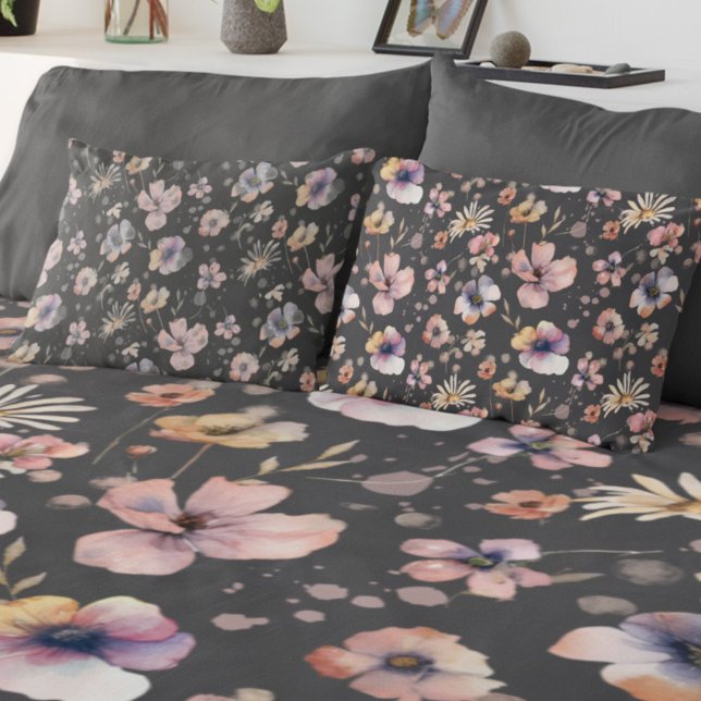 Padrão de Flores Silvestres Rosadas Aquarela Boho  (Criador carregado)