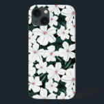 Padrão de Flores Tropicais Brancas<br><div class="desc">Flores brancas tropicais de hibisco, padrão sem costura. © e ® Bigstock® - Todos os direitos reservados.</div>