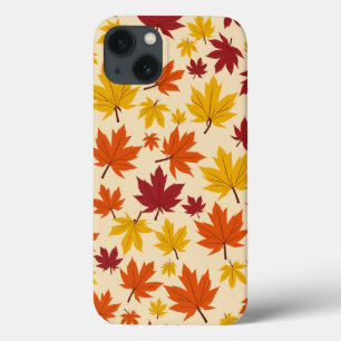 Padrão de folha de maple design iphone 13 case