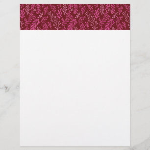 Padrão de Folha Tropical Burgundia e Rosa