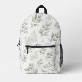 Padrão de Folhas Botânicas Verde Suave