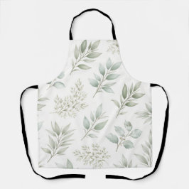 Padrão de Folhas Botânicas Verde Suave