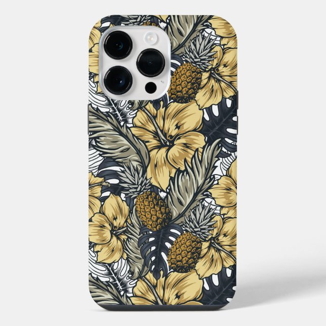Padrão de Folhas e Flores Tropicais (Verso)
