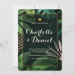 Padrão de Folhas Tópicas | Convite Para Casamento