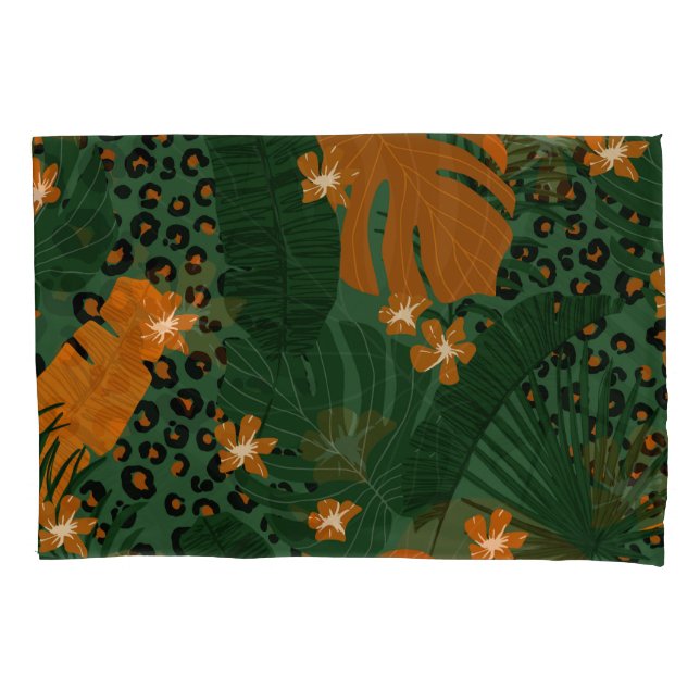 Padrão de Folhas Tropicais do Leopardo Exótico (Frente)