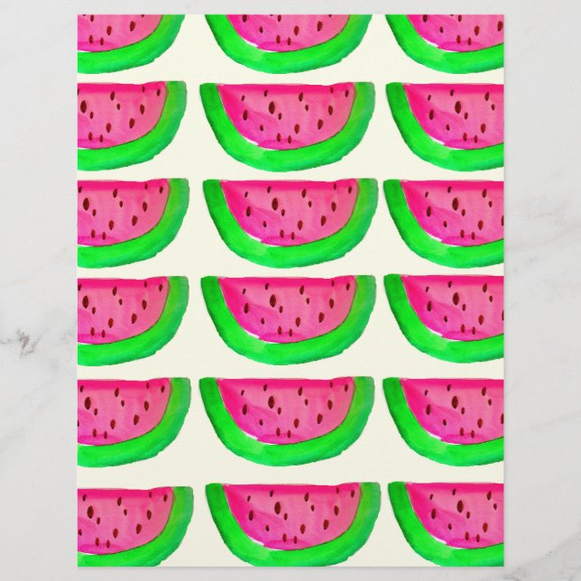 Padrão de fruta de melancia rosa suculenta em limã (Frente)