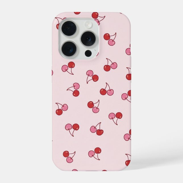 Padrão de Frutas Cereja Rosa Fofo (Verso)