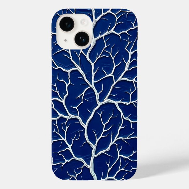 Padrão de Galho Índigo Estilo de Capa de iPhone (Verso)