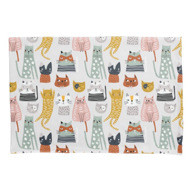 Padrão De Gato Desenhado Da Mão De Um Porte (Frente-Esquerda)