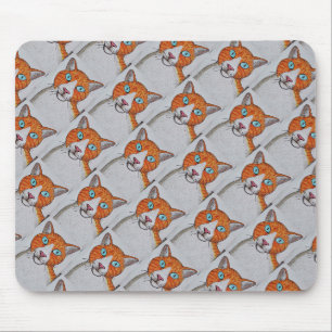 Padrão de gato laranja e branco Mousepad
