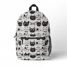 Padrão de Gato Negro e Branco Engraçado