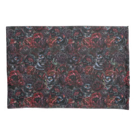 Padrão de Gato Preto Gótico e Flores Escuras
