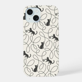 Padrão de Gato Preto Neutro e Bola de Linha