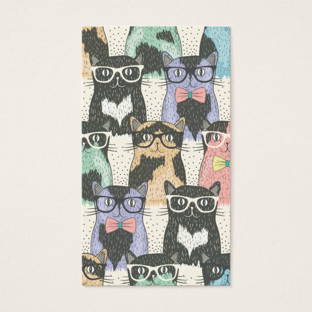 Padrão de Gatos de Hipster em Cute (Frente)
