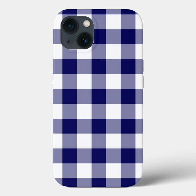 Padrão de Gingham Branco e marinho (Verso)