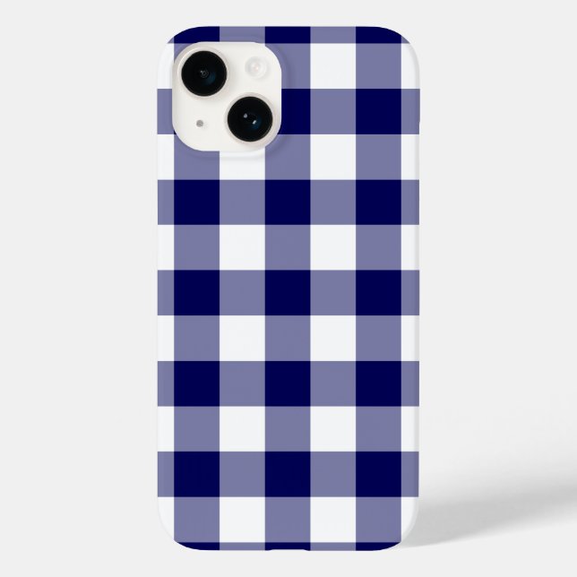 Padrão de Gingham Branco e marinho (Verso)