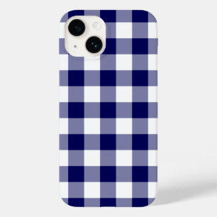 Padrão de Gingham Branco e marinho