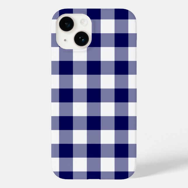 Padrão de Gingham Branco e marinho (Verso)