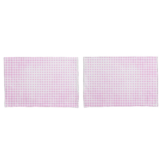 Padrão de Gingham Branco e Rosa Esmaecido (Frente - conjunto)