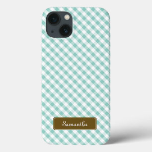 Padrão de Gingham do Pastel Cute Mint
