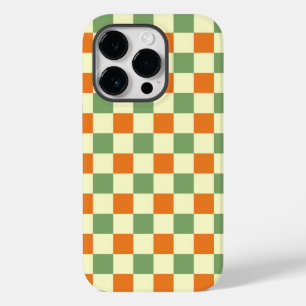 Padrão de Gingham - Laranja Verde Marrom