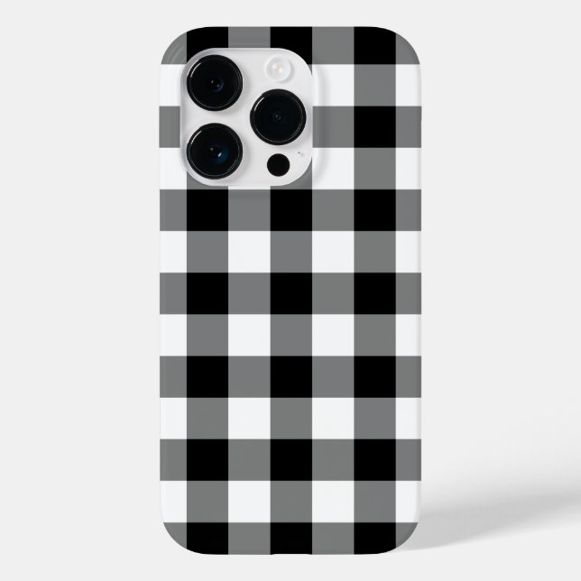 Padrão de Gingham Preto e Branco (Verso)