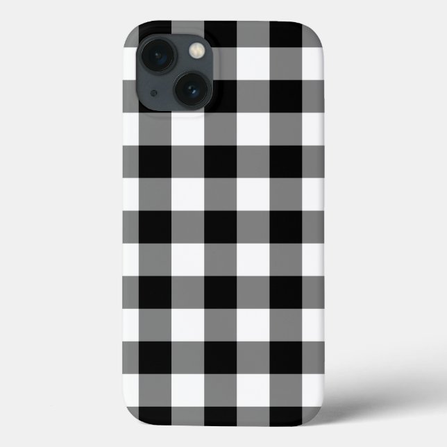 Padrão de Gingham Preto e Branco (Verso)
