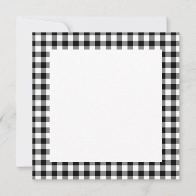 Padrão de Gingham vazio Preto e Branco (Frente)