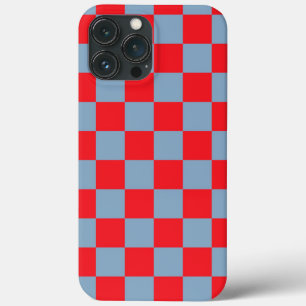 Padrão de Gingham Verificado com Azul Vermelho