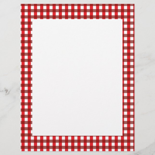 Padrão de Gingham Vermelho e Branco (Frente)