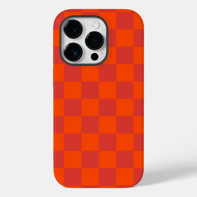 Padrão de Gingham Vermelhos Laranja (Verso)