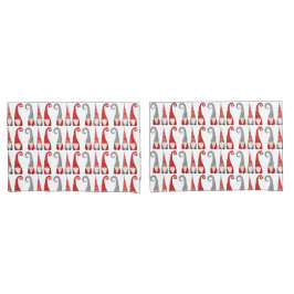 Padrão de Gnomos de Natal Branco Vermelho Bolinhas