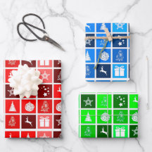 Padrão de Grade de Natal Vermelho Moderno Minimali