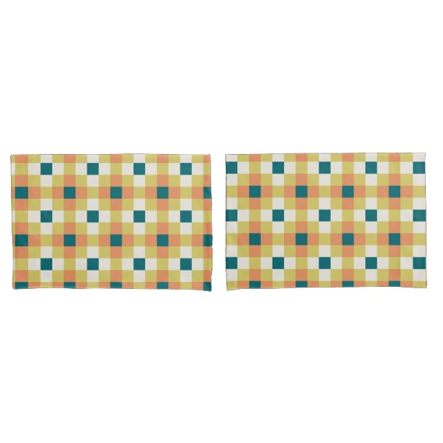Padrão de Grade Geométrica Colorida com Paleta Ret (Frente - conjunto)