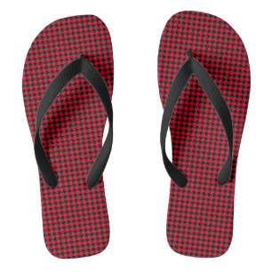 padrão de houndstooth chinelos preto e vermelho