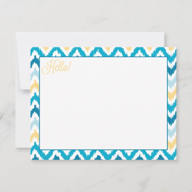 Padrão de Ikat Tribal do Zigzag Amarelo Azul (Frente)