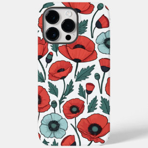 Padrão de Ilustração das Flores de Papoila Vibrant