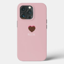 Padrão de Impressão Animal Rosa Coração Simples