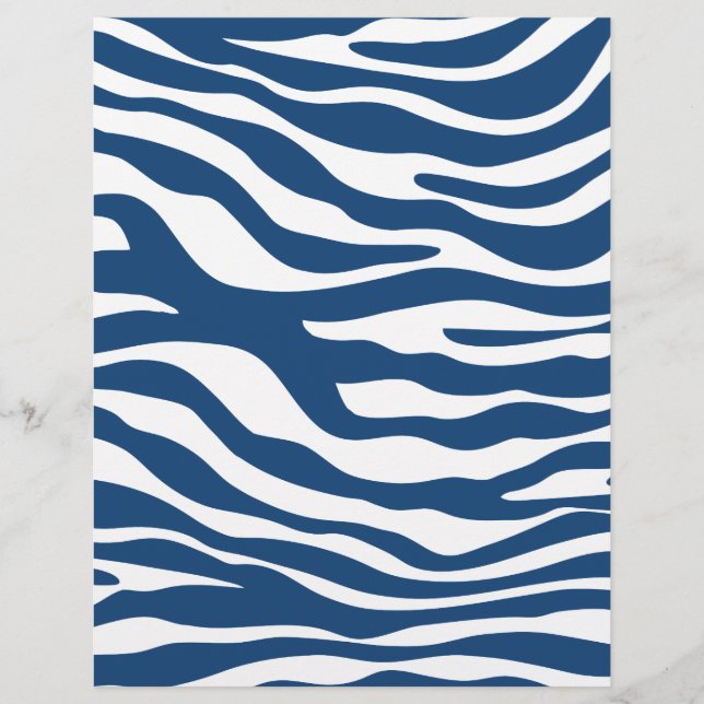 Padrão de impressão azul-zebra do Marinho na moda (Frente)