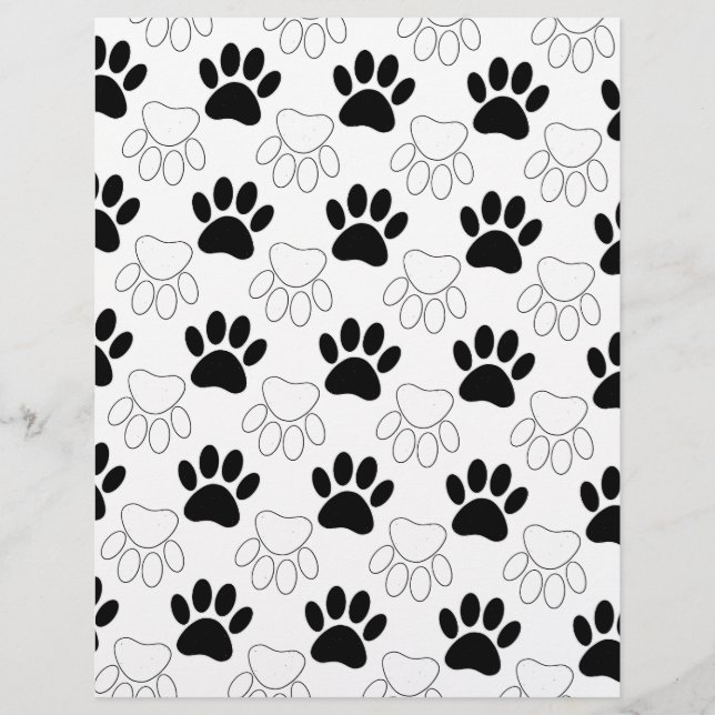 Padrão De Impressão Da Pata De Cachorro Preta E Br (Frente)