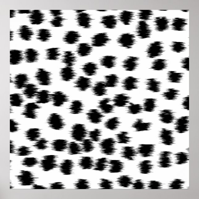 Padrão de Impressão Dalmático Negro e Branco. (Frente)